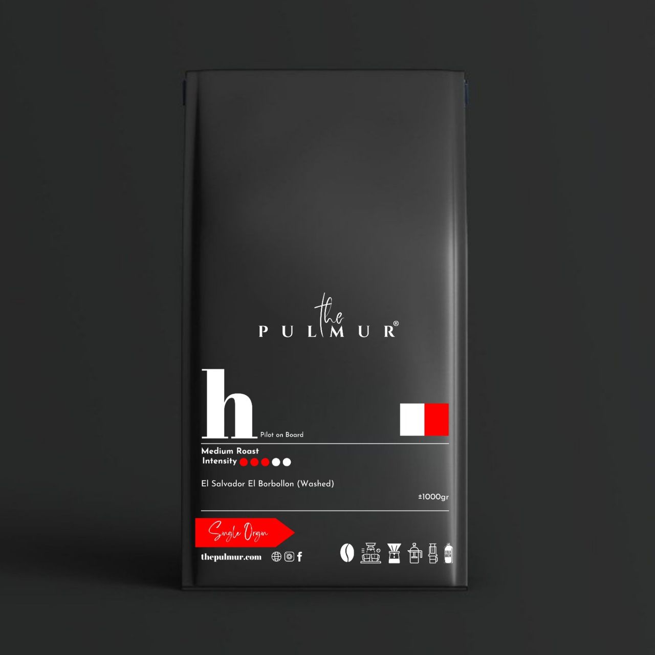 PULMUR .h Medium Roast Coffee - 100% El Salvador El Borbollon Washed